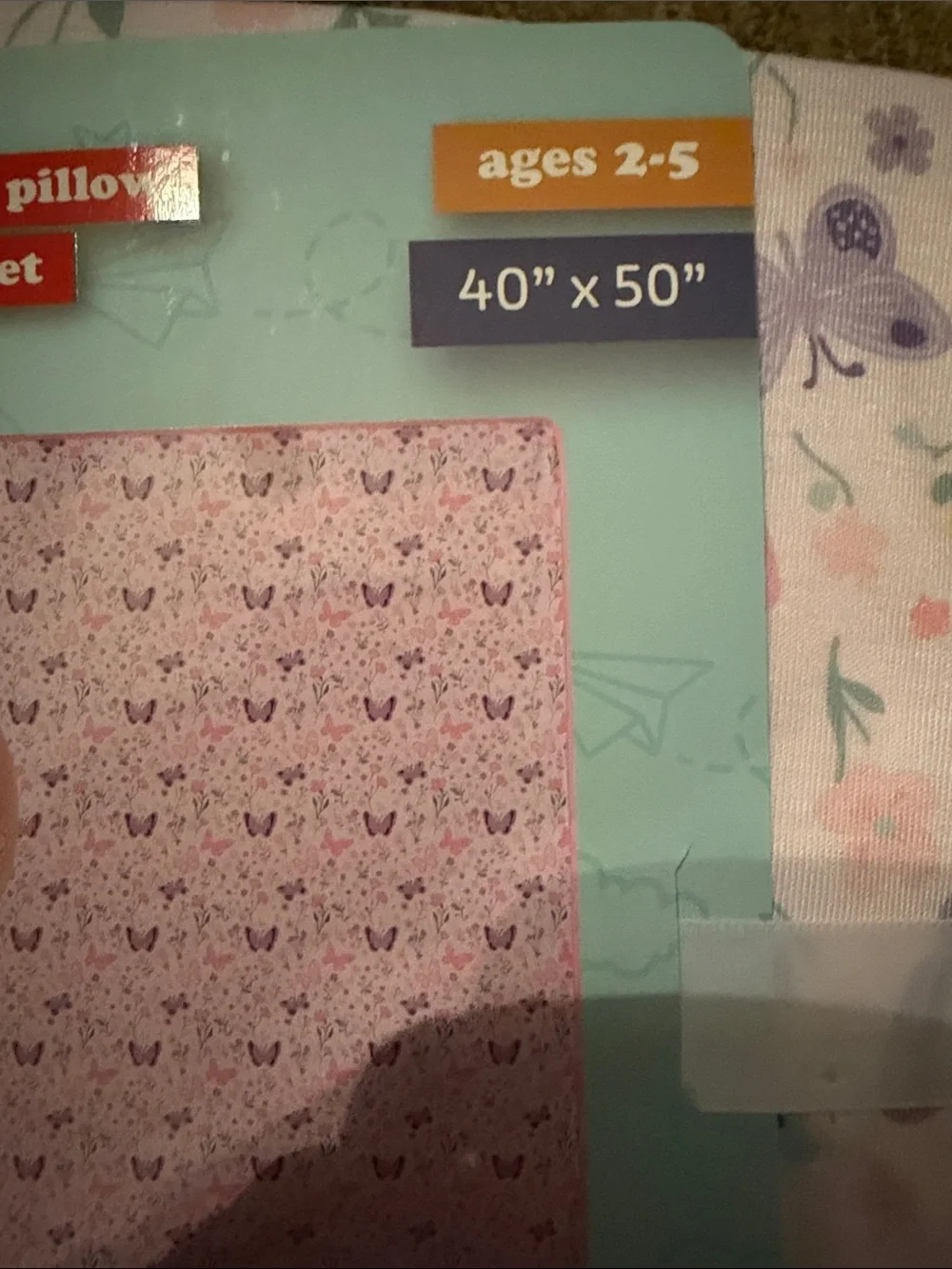 Little Me Pink Floral Infant Neck Pillow and Blanket Set